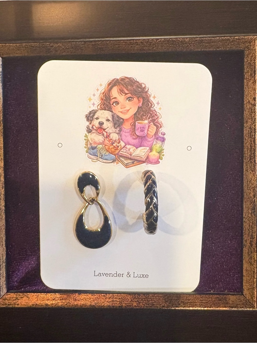 Found Family Set Navy & Gold Mismatched Statement Earrings